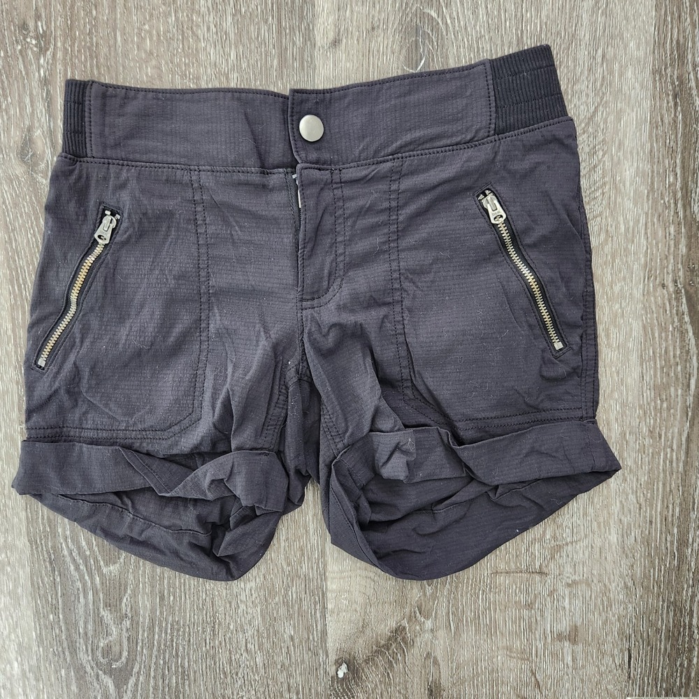 Athleta La Viva Shorts Womens 0 Gray Hiking Travel Stretch Nylon Utility Pockets